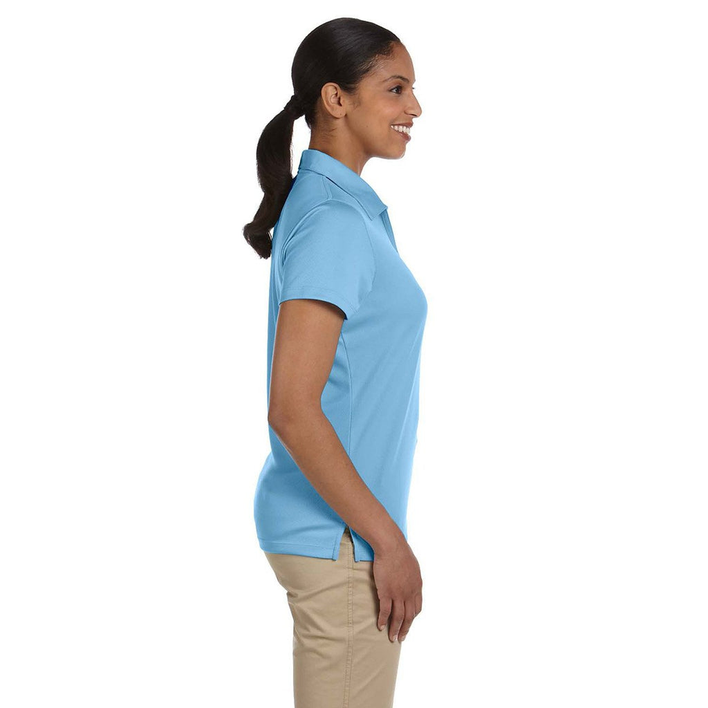 Harriton Women's Light Blue Double Mesh Polo