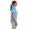 Harriton Women's Light Blue Double Mesh Polo