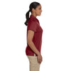Harriton Women's Maroon Double Mesh Polo