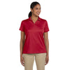Harriton Women's Red Double Mesh Polo