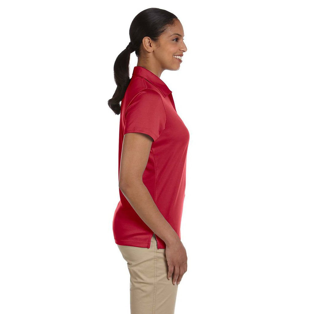 Harriton Women's Red Double Mesh Polo