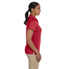 Harriton Women's Red Double Mesh Polo