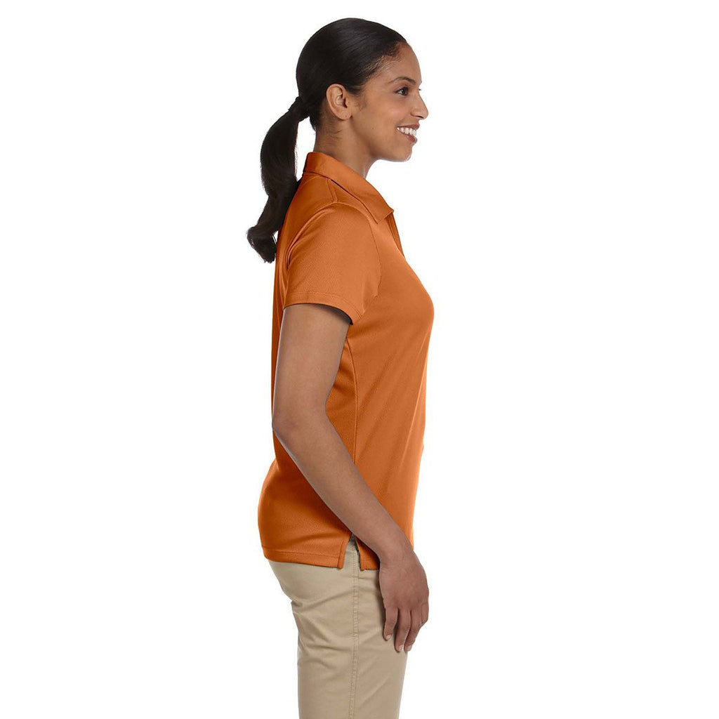 Harriton Women's Texas Orange Double Mesh Polo
