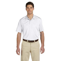 Harriton Men's White Micro-Pique Polo
