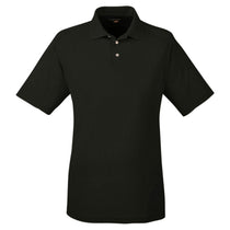 Harriton Men's Black 3.8 oz. Polytech Mesh Insert Polo