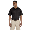 Harriton Men's Black 3.8 oz. Polytech Mesh Insert Polo