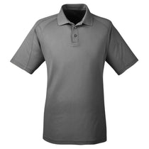 Harriton Men's Charcoal 3.8 oz. Polytech Mesh Insert Polo