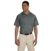 Harriton Men's Charcoal 3.8 oz. Polytech Mesh Insert Polo