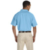 Harriton Men's Light Blue 3.8 oz. Polytech Mesh Insert Polo
