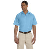 Harriton Men's Light Blue 3.8 oz. Polytech Mesh Insert Polo