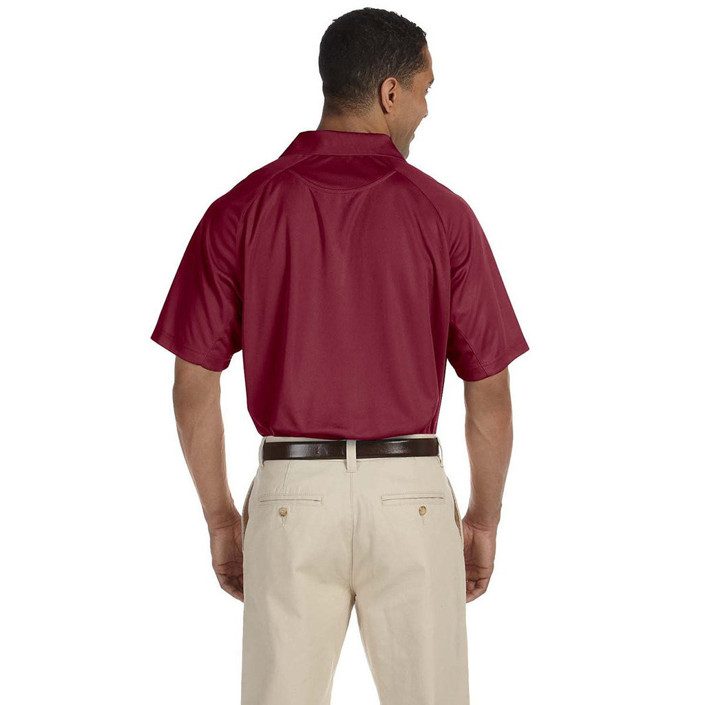 Harriton Men's Maroon 3.8 oz. Polytech Mesh Insert Polo