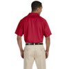 Harriton Men's Red 3.8 oz. Polytech Mesh Insert Polo