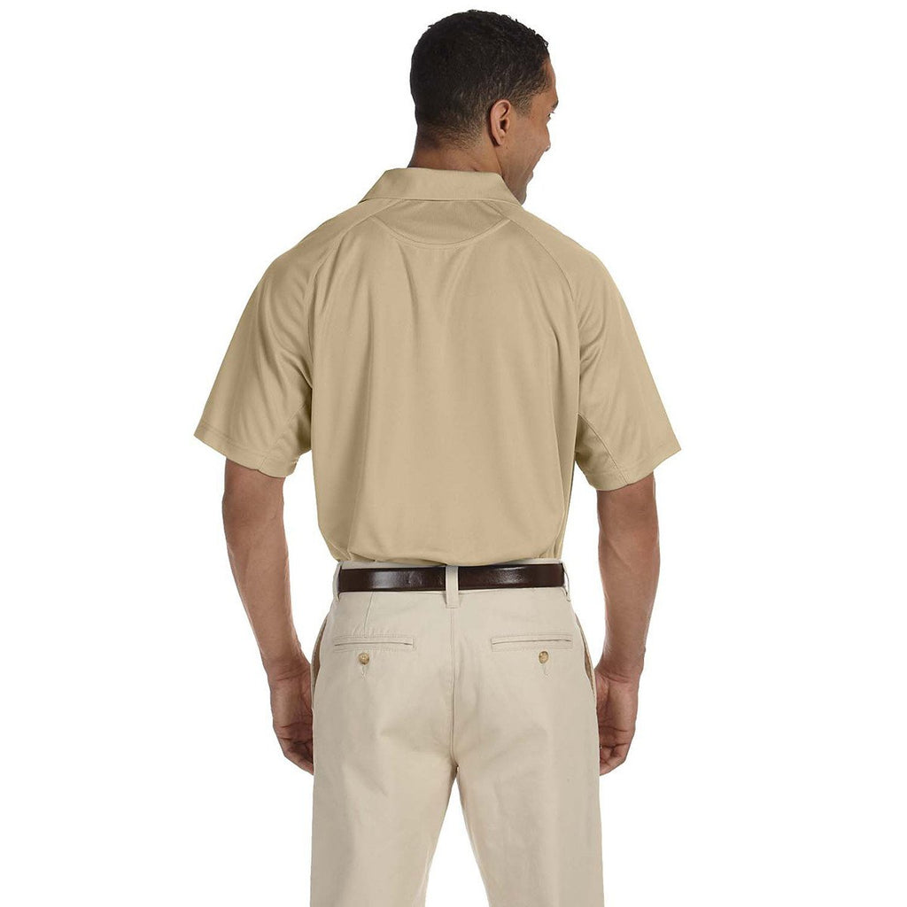Harriton Men's Stone 3.8 oz. Polytech Mesh Insert Polo