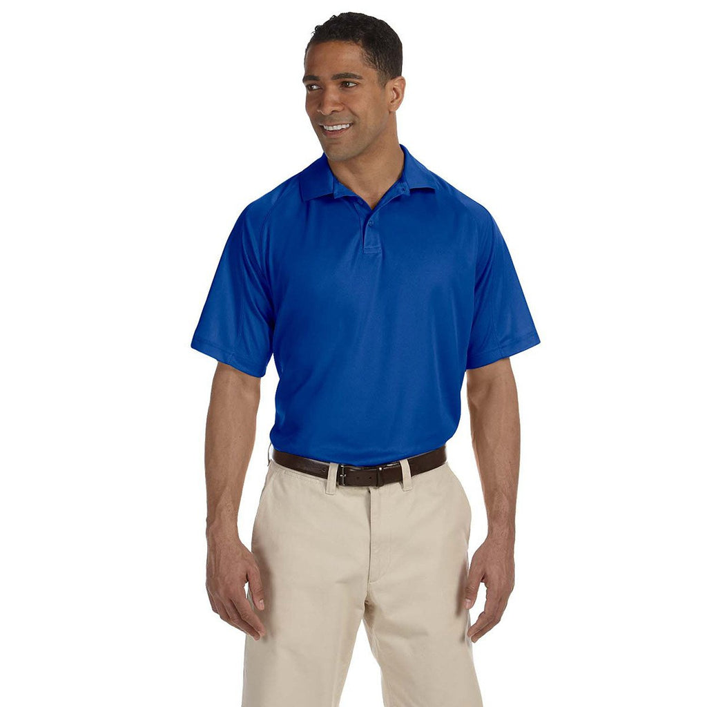 Harriton Men's True Royal 3.8 oz. Polytech Mesh Insert Polo