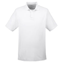 Harriton Men's White 3.8 oz. Polytech Mesh Insert Polo