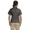 Harriton Women's Charcoal 3.8 oz. Polytech Mesh Insert Polo