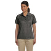 Harriton Women's Charcoal 3.8 oz. Polytech Mesh Insert Polo