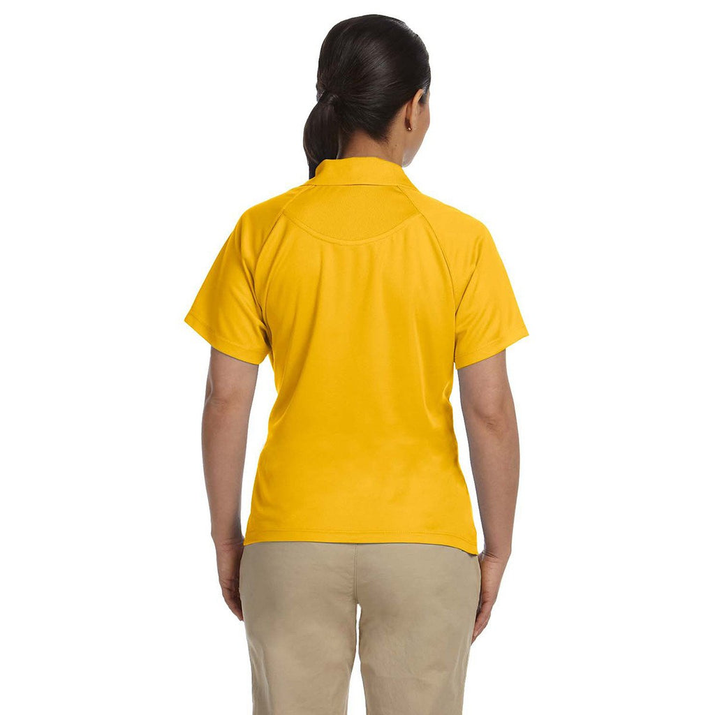 Harriton Women's Gold 3.8 oz. Polytech Mesh Insert Polo