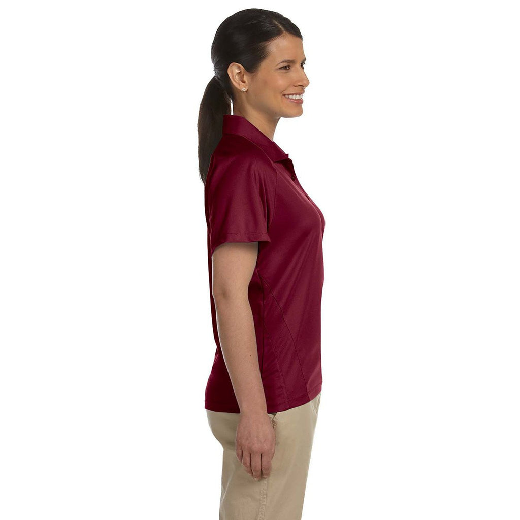 Harriton Women's Maroon 3.8 oz. Polytech Mesh Insert Polo