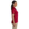 Harriton Women's Red 3.8 oz. Polytech Mesh Insert Polo