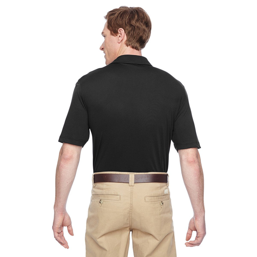 Harriton Men's Black Cayman Performance Polo