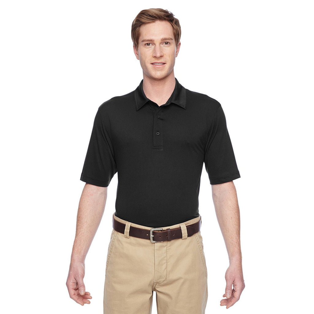 Harriton Men's Black Cayman Performance Polo