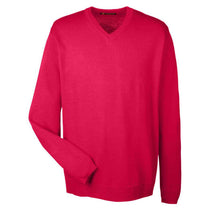 Harriton Men's Red Pilbloc V-Neck Sweater
