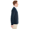 Harriton Men's White Pilbloc V-Neck Button Cardigan Sweater