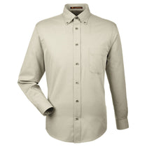Harriton Men's Creme Easy Blend Long-Sleeve Twill Shirt with Stain-Release