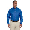 Harriton Men's French Blue Tall Easy Blend Long-Sleeve Twill Shirt with Stain-Release