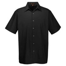 Harriton Men's Black Advantage Snap Closure Short-Sleeve Shirt