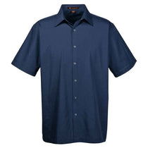 Harriton Men's Dark Navy Advantage Snap Closure Short-Sleeve Shirt