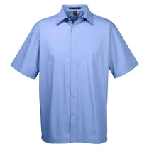 Harriton Men's Industry Blue Advantage Snap Closure Short-Sleeve Shirt