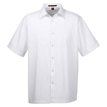Harriton Men's White Advantage Snap Closure Short-Sleeve Shirt