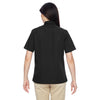 Harriton Women's Black Advantage Snap Closure Short-Sleeve Shirt
