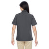 Harriton Women's Dark Charcoal Advantage Snap Closure Short-Sleeve Shirt