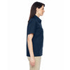 Harriton Women's Dark Navy Advantage Snap Closure Short-Sleeve Shirt