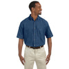 Harriton Men's Dark Denim 6.5 oz. Short-Sleeve Denim Shirt
