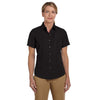Harriton Women's Black Barbados Textured Camp Shirt