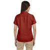 Harriton Women's Tile Red Bahama Cord Camp Shirt
