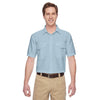 Harriton Men's Cloud Blue Key West Short-Sleeve Performance Staff Shirt