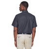 Harriton Men's Dark Charcoal Key West Short-Sleeve Performance Staff Shirt