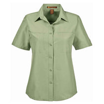 Harriton Women's Green Mist Key West Short-Sleeve Performance Staff Shirt