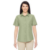 Harriton Women's Green Mist Key West Short-Sleeve Performance Staff Shirt
