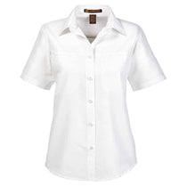 Harriton Women's White Key West Short-Sleeve Performance Staff Shirt