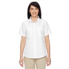Harriton Women's White Key West Short-Sleeve Performance Staff Shirt