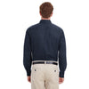 Harriton Men's Dark Navy Tall Foundation 100% Cotton Long-Sleeve Twill Shirt with Teflon