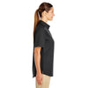 Harriton Women's Black Foundation 100% Cotton Short-Sleeve Twill Shirt Teflon