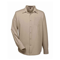 Harriton Men's Khaki Paradise Long-Sleeve Performance Shirt