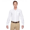 Harriton Men's White Paradise Long-Sleeve Performance Shirt